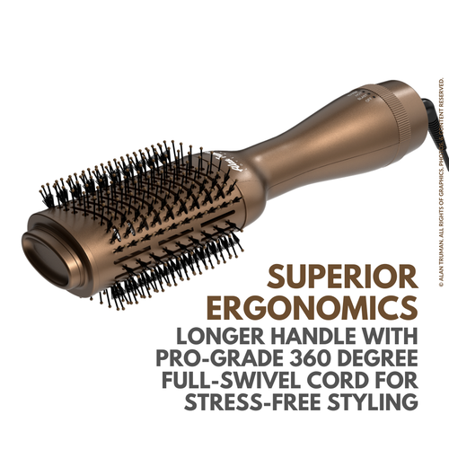 Alan Truman Blow Dryer Brush for Everyday Blowouts & Blow-styling at home - Cappuccino Gold - Alan Truman