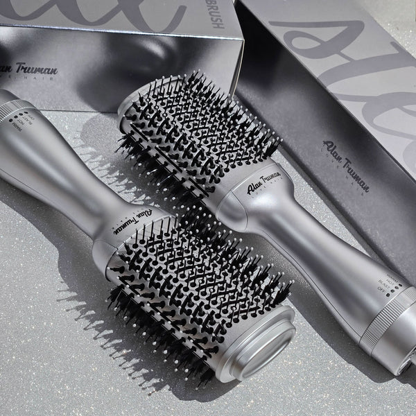Alan Truman silver hair styling blow brush