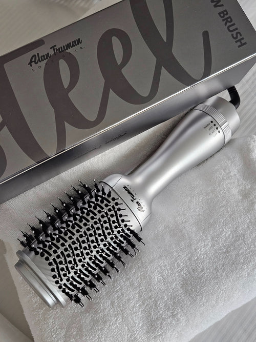 Hair dryer brush Alan Truman steel finish