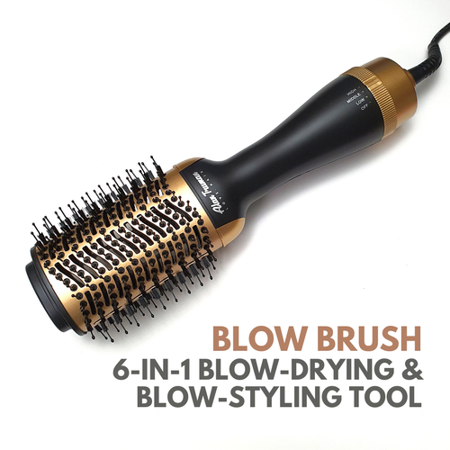 Blow dryer brush with ceramic finish