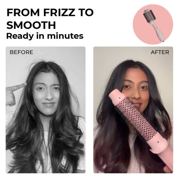 Alan Truman Big Volumiser Set for Easy Blowdrying, Curling, Waving & Blow Styling at home - Pastel Pink