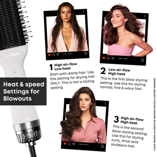 Alan Truman Straight and Blow, 3-in-1 Blow Styling Brush for all hair types - White Ceramic