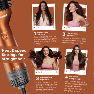 Alan Truman Straight and Blow, 3-in-1 Blow Styling Brush for all hair types