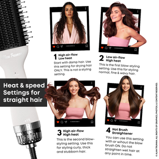 Alan Truman Straight and Blow, 3-in-1 Blow Styling Brush for all hair types - White Ceramic