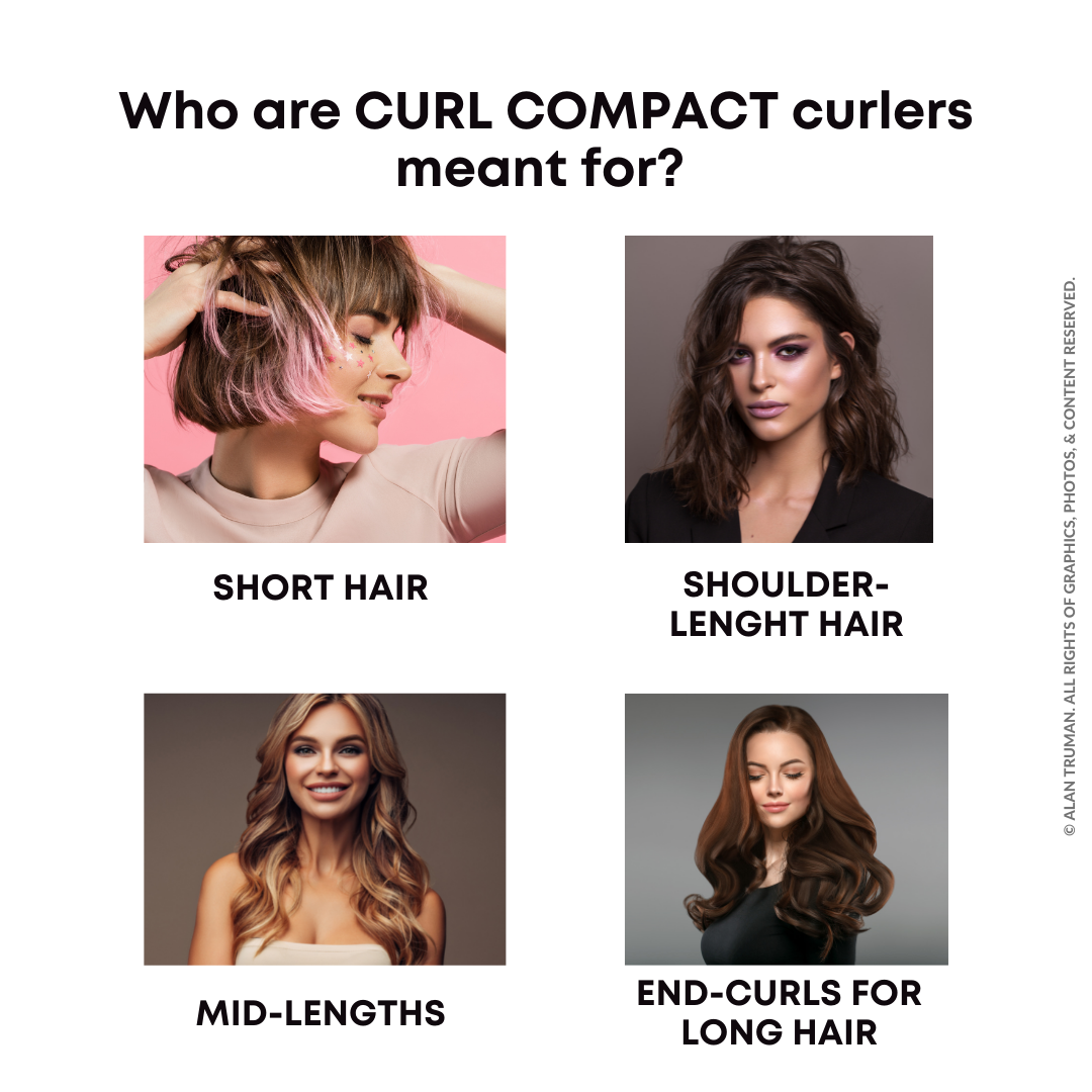 Alan Truman Compact Tourmaline Gold Ceramic Hair Curler 34mm Larg