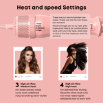 Alan Truman Big Volumiser Set for Easy Blowdrying, Curling, Waving & Blow Styling at home - Pastel Pink