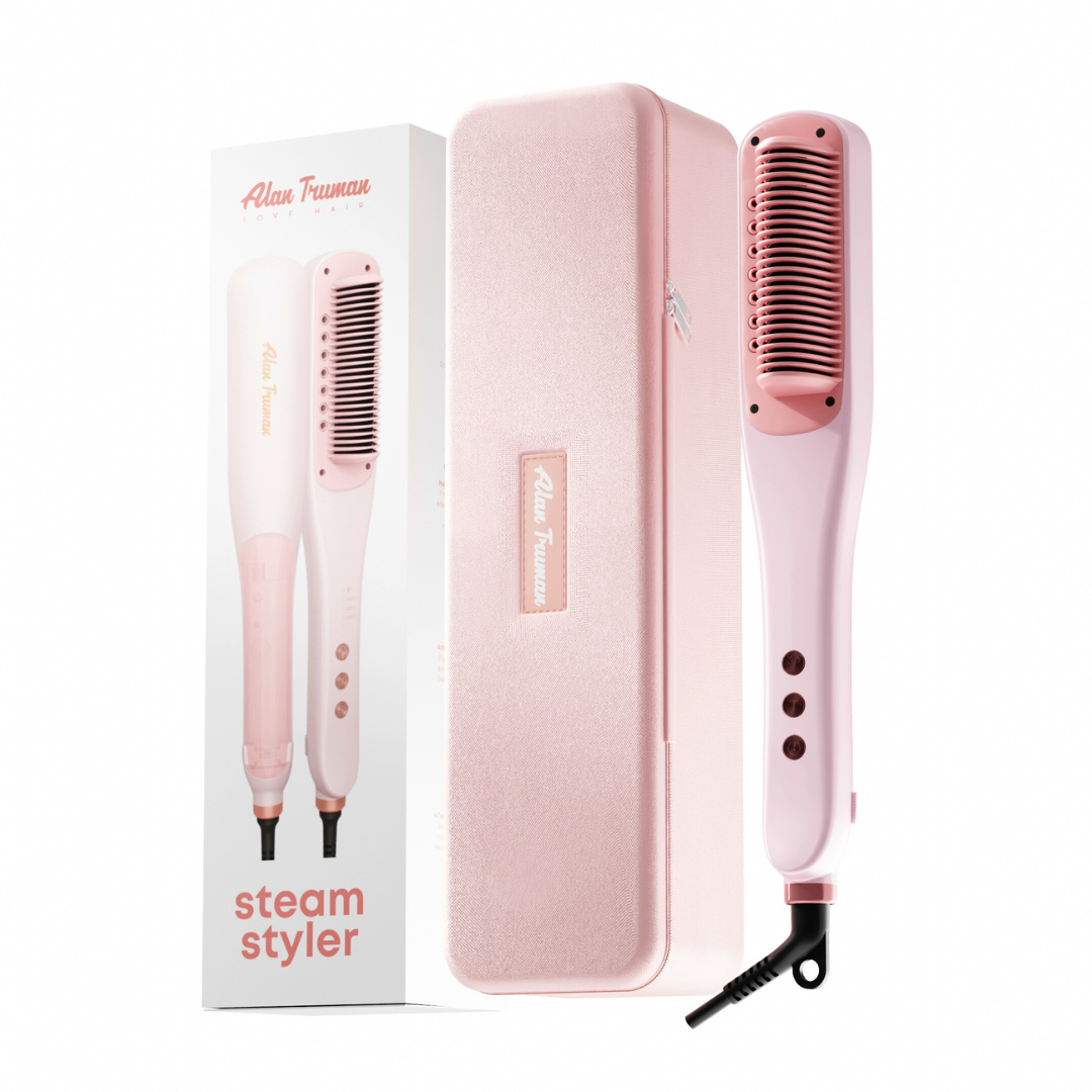 Alan Truman Steam Styler Hair Straightening Brush for thick, coarse an