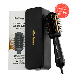 Alan Truman Blow Styling Brush - Blow Dryer Brush + Hair Straightener Hot Brush in One - Alan Truman