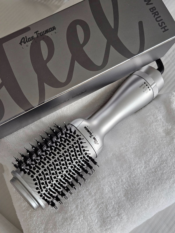 Hair dryer brush Alan Truman steel finish