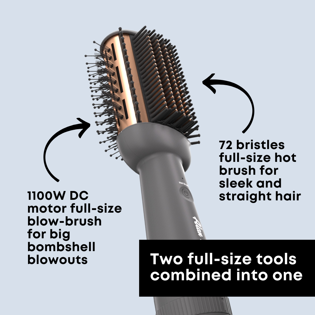 Alan Truman Blow Styling Brush - Blow Dryer Brush + Hair Straightener Hot Brush in One - Alan Truman