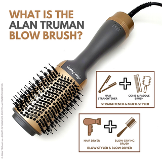 Alan Truman Grey Gold Blow Dryer Brush