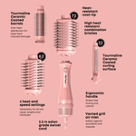 Alan Truman Big Volumiser Set for Easy Blowdrying, Curling, Waving & Blow Styling at home - Pastel Pink