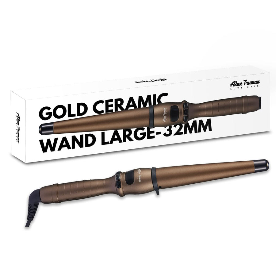 Alan Truman Gold Large Conical Tourmaline Ceramic Curling Wand