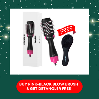 Alan Truman Pink Blow Brush + Free Detangling brush DT10