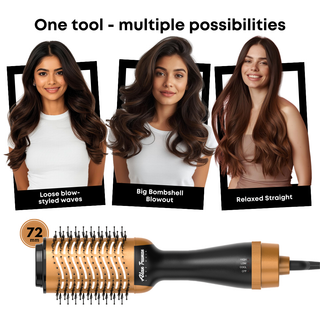 Alan Truman Blow Dryer Brush for Everyday Blowouts & Blow-styling at home - Black Gold Ceramic