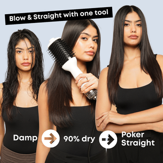 Alan Truman Straight and Blow, 3-in-1 Blow Styling Brush for all hair types - White Ceramic