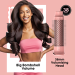 Alan Truman Big Volumiser Set for Easy Blowdrying, Curling, Waving & Blow Styling at home - Pastel Pink