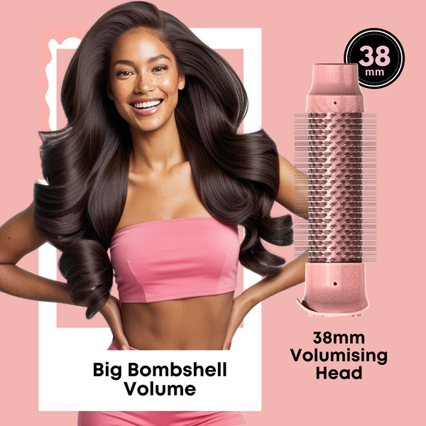 Alan Truman Big Volumiser Set for Easy Blowdrying, Curling, Waving & Blow Styling at home - Pastel Pink