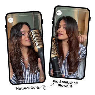 Alan Truman Blow Dryer Brush for Everyday Blowouts & Blow-styling at home - Black Gold Ceramic