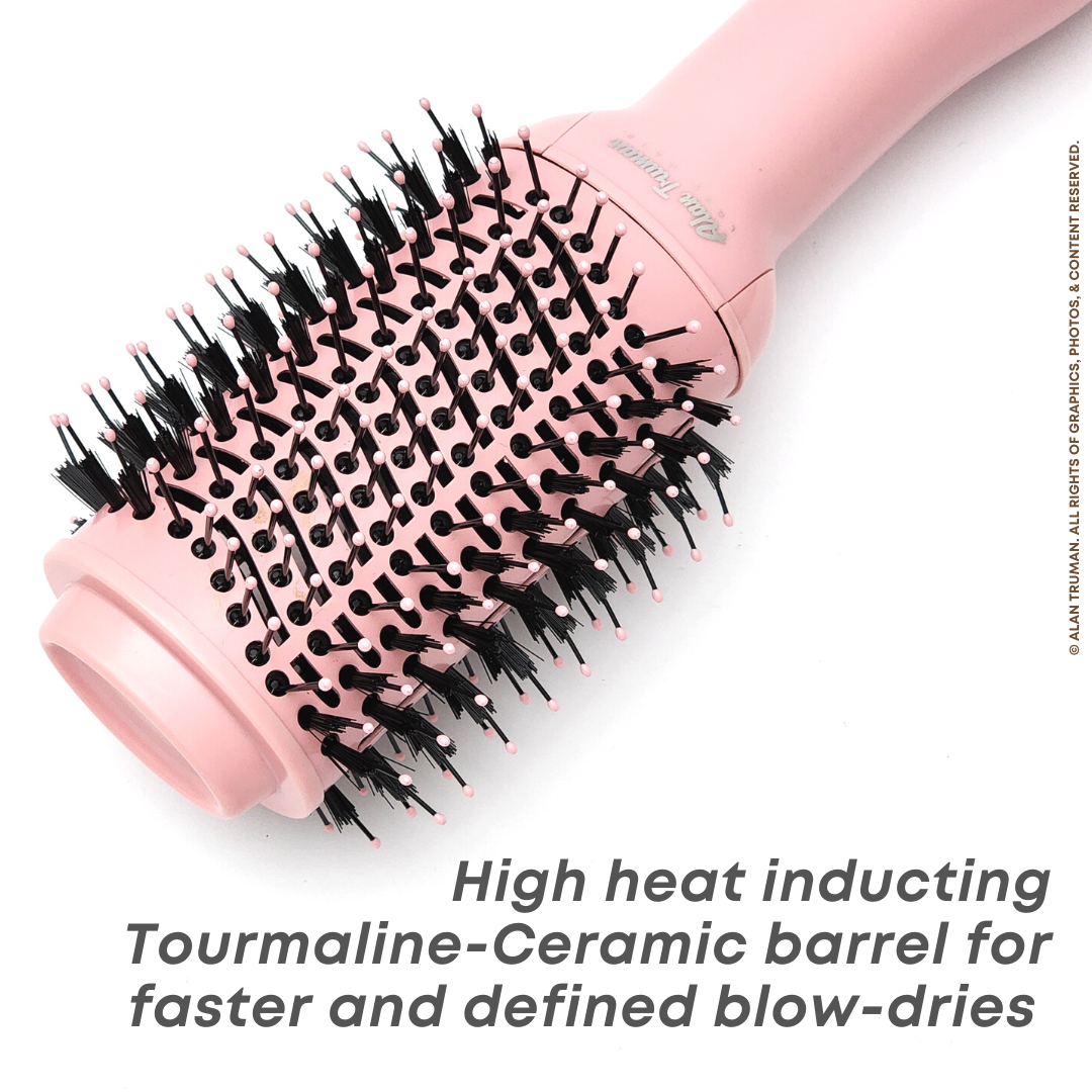 Pastel Pink Compact Blow Dryer Brush Alan Truman
