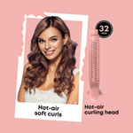 Alan Truman Big Volumiser Set for Easy Blowdrying, Curling, Waving & Blow Styling at home - Pastel Pink