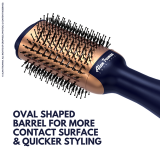 Alan Truman Blow dryer Brush with Storage & Travel Case Midnight Blue-Gold for easy blowdrying, blow styling and haircare