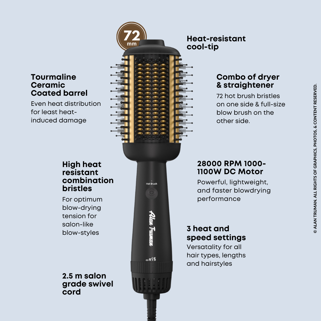 Alan Truman Blow Styling Brush Blow Dryer Brush Hair Straightener