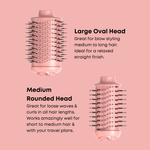 Alan Truman Big Volumiser Set for Easy Blowdrying, Curling, Waving & Blow Styling at home - Pastel Pink