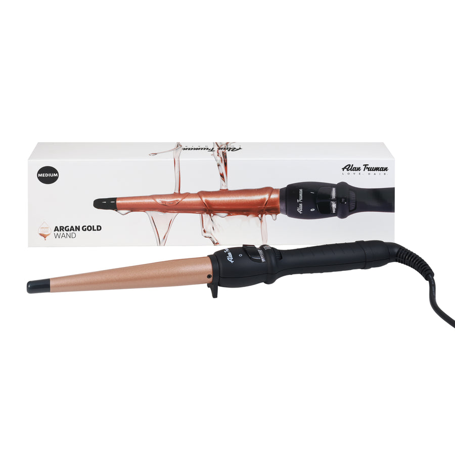 Alan Truman Argan Gold Medium Conical Curling Wand (25-13mm)